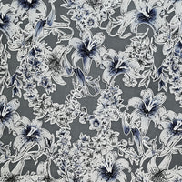 145cm Width x 95cm Length Premium Lily Flower Print Organza Fabric