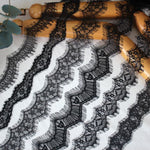 3 Yards Wave Shape Floral Embroidery Eyelash Lace Trim