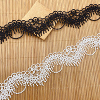 18 Yards x 4.5cm Width Eyelet Floral Embroidery Polyester Thread Tassel-like Lace Ribbon Lace Tape