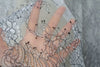Grey net Symmetrical Floral Eyelash Embroidery Lace Fabric