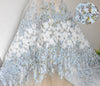 幅150cm×長さ95cm プレミアム立体つる花刺繍 オーガンジー レース生地 生地