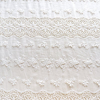 125cm Width x 95cm Length Premium 3D Floral Embroidery Hollow-out Cotton Fabric