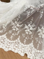 130cm Width Floral Embroidery Lace Fabric by the Yard