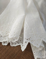 27cm Width x 190cm Length Premium Branch Floral Embroidery Eyelet Cotton Lace Fabric