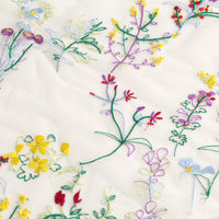 130 cm 幅の植物の草と花の刺繍チュール レース生地ヤード