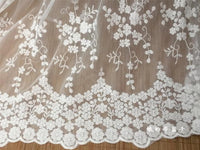 130cm Width Floral Embroidery Lace Fabric by the Yard