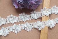 4 Yards x 4.5cm Width Premium Chemical Lace Ribbon Rose Floral Lace Ribbon