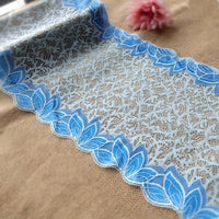 23cm Width x 180cm Lenth Leaf Embroidery Lace Fabric Trim