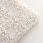 125cm Width x 95cm Length Premium Strips and Floral Embroidery Lace  Fabric