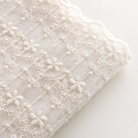 125cm Width x 95cm Length Premium Strips and Floral Embroidery Lace  Fabric