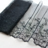 23cm Width x 270cm Length Abstract Cherry Blossom Floral Embroidery Lace Fabric Trim (Black)