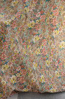 145cm Width Vintage Blooming Floral Print Cotton Fabric by the Yard