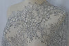幅35cm x 長さ290cm プレミアムコントラストまつげ花柄刺繍レース生地