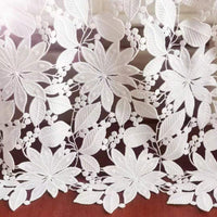 130cm Width Hollow out Leaf and Floral Jacquard Lace Fabric by the Yard