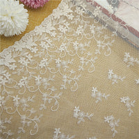 36cm Width x 180cm Length Vivid Flower Pattern Embroidery  Lace Fabric