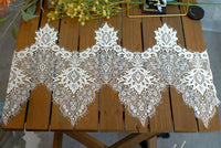 3 Yards of  11 inches Width Eyelash Floral Embroidery Lace Applique