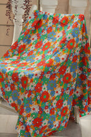 145cm Vintage Colorful Daisy Floral Print Cotton Fabric by the Yard