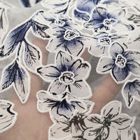 145cm Width x 95cm Length Premium Lily Flower Print Organza Fabric