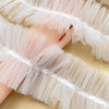2 Yards x 10cm Width Premium Symmetrical Ruffle Tulle Lace Trim Decor Lace