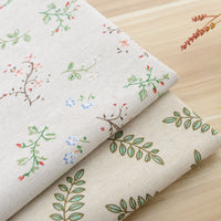 150cm Width x 95cm Length branch leaf or branch flower Print Flax Fabric
