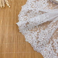 3 Yards X 16cm Width  Vintage Floral Embroidery  Lolita Lace Fabric Trim