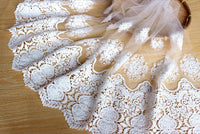 51cm Width x 90cm Length Retro Water Soluble Floral Embroidery Tulle Lace Fabric