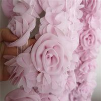 6cm Width x 190cm Length  Chiffon Floral Belt Clothing Decor Flowers