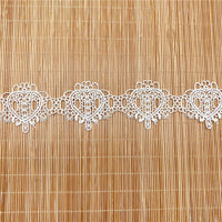 4.5 ヤード x 4.2 cm 幅レトロ ハート形刺繍水溶性レース リボン