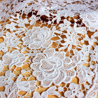 37cm Width x 180cm Length Retro 3D Floral Embroidery Chemical Water Soluble Lace Fabric Trim