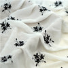 120cm Width x 95cm Length Vintage Black and White Branch Floral Embroidery Chiffon Fabric