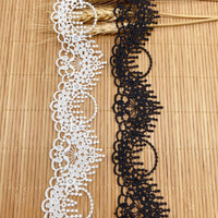 18 Yards x 4.5cm Width Eyelet Floral Embroidery Polyester Thread Tassel-like Lace Ribbon Lace Tape