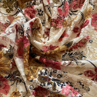 150cm Width x 95cm Length Premium Colorful Print plus Floral Embroidery Lace Fabric