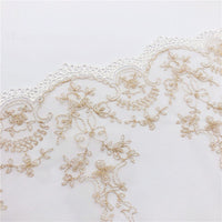 3 Yards of 17cm Retro Golden Line Embroidery Floral Lace Trim