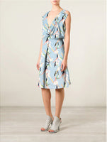 138cm Width x 95cm Length Premium Light Blue  Floral Silk Fabric