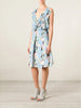 138cm Width x 95cm Length Premium Light Blue  Floral Silk Fabric