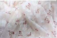 160cm Width x 95cm Length Premium Floral Print and Jacquard Embroidery Lace Fabric