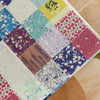 150cm Width x 95cm Length Vintage Square Block Floral Pattern Print Linen Fabric