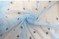 150cm Width x 95cm Length Premium Floral Embroidery Chiffon Lace Fabric