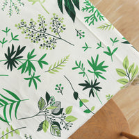 150cm Width x 95cm Length Tropical Green Plant Print Linen Cotton Fabric