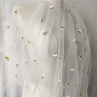 150cm Width x 95cm Length Branch Floral Embroidery Tulle Lace Fabric