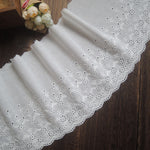 2 Yards of 18cm Width Vintage Cotton Embroidery Eyelet Lace Fabric Trim