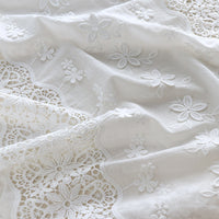125cm Width x 95cm Length Premium 3D Floral Embroidery Hollow-out Cotton Fabric
