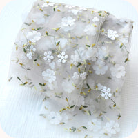 51” Width 3D Vivid Floral Chiffon Embroidery Lace Fabric by The Yard