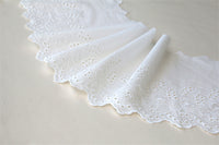 2 Yards x 25cm Width Premium Floral Embroidery Eyelet Cotton Lace Fabric