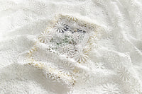 125cm Width x 95cm Length Premium Water Soluble Chemical  Hollow-out Daisy Floral Embroidery Lace Fabric
