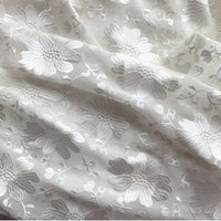 98 cm 幅シルク ジョーゼット花刺繍レース生地ヤード