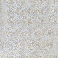 130cm Width x 95cm Length Golden Line Rose Floral Pattern Embroidery Lace Fabric