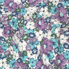 147cm Width x 95cm Length Like Water Color Painting  Purple Blue and White Flower Print Cotton Fabric