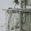 135cm Width x 90cm Length Vertical Strip  Chiffon Floral Embroidery Lace Fabric