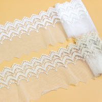 3 Yards of 4 inches Width Soft Embroidery Frill Tulle Lace Trim